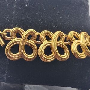 Vintage 80s AKI Gold Knot Necklace Chunky Thick Chain 16in